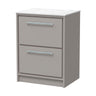 [BFLL3233WMT] Longnor 2 Drawer Floor Standing Vanity Unit with White Marble Worktop, Choice of Size and Colour - Cutout
