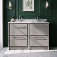 [BFLL3233WS2] Balterley 1200mm Framed Design Floor Standing 4 Drawer Vanity with Marble Worktop Basin - Pebble Grey - Silo