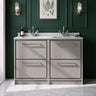 [BFLL3233WS2] Longnor Contemporary Floor Standing 4-Drawer Vanity Basin Unit with Marble Worktop Basin, 1200mm, Choice of Colour - Silo