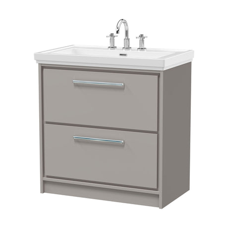 [BFLL3235B] Longnor Floor Standing Double Drawer Vanity Basin Unit with Fireclay Basin - Choice of Colour, Size and Basin Type - Cutout