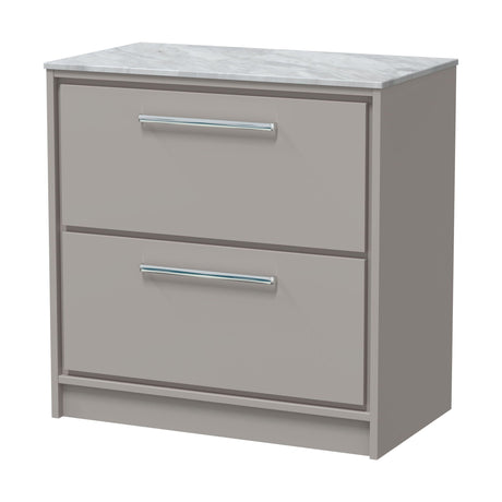 [BFLL3235GMT] Balterley 800mm Framed Design Floor Standing 2 Drawer Vanity & Marble Worktop - Pebble Grey - Cutout