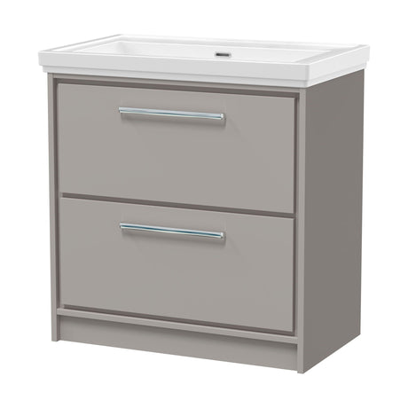 [BFLL3235H] Longnor Floor Standing Double Drawer Vanity Basin Unit with Fireclay Basin - Choice of Colour, Size and Basin Type - Cutout