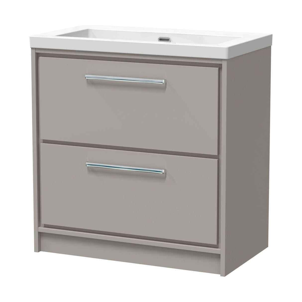 [BFLL3235K] Longnor 2 Drawer Floor Standing Vanity Unit with Modern Fireclay Basin, Choice of Size/Basin Type/Colour - Cutout