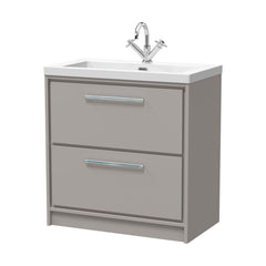 [BFLL3235L] Longnor 2 Drawer Floor Standing Vanity Unit with Modern Fireclay Basin, Choice of Size/Basin Type/Colour - Cutout