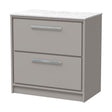 [BFLL3235WMT] Balterley 800mm Framed Design Floor Standing 2 Drawer Vanity with Marble Worktop - Pebble Grey - Cutout