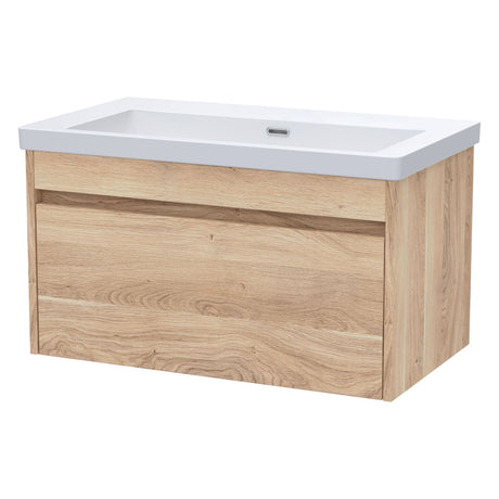 [BFLW3096K] Swainsley Contemporary Wall Hung 1 Drawer Vanity Unit with 0 Tap Hole Fireclay Basin - Choice of Size and Colour - Cutout