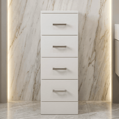 [BFOR133] Slimline 4 Drawer Unit - 300mm - Gloss White - Silo
