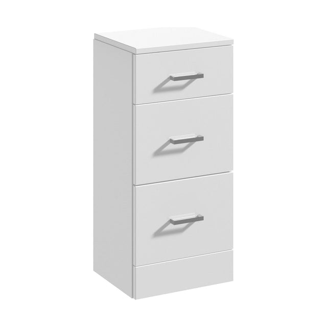 [BFOR135] Slimline 3 Drawer Unit - 350mm - Gloss White - Cutout