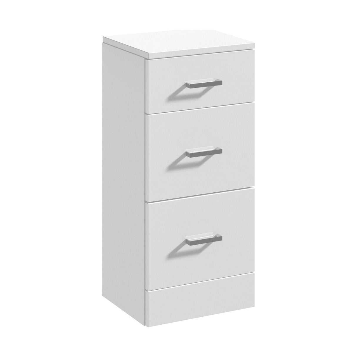 [BFOR136] Hamstall Contemporary Floor Standing 3 Drawer Bathroom Unit, Gloss White, Choice of Size - Cutout