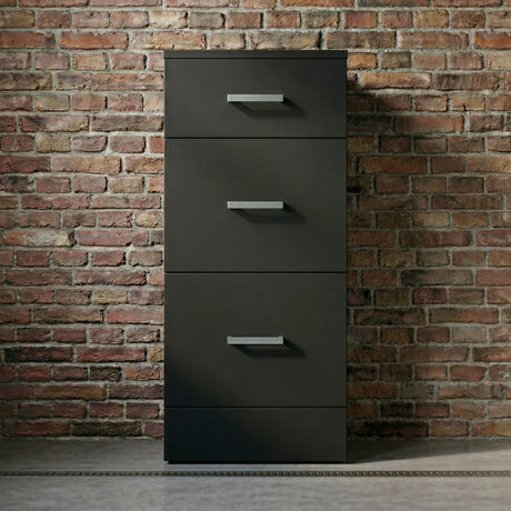 [BFOR1435] Hamstall Modern Bathroom Floor Standing 3 Drawer Unit – 350 x 300mm, Dark Grey - Silo