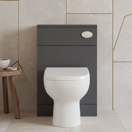 [BFOR1441] Modern Bathroom Floor Standing WC Unit – 500 x 300mm, Dark Grey - Silo