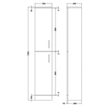 Modern Bathroom Tall 2-Door Storage Unit – 350 x 300mm, Dark Grey