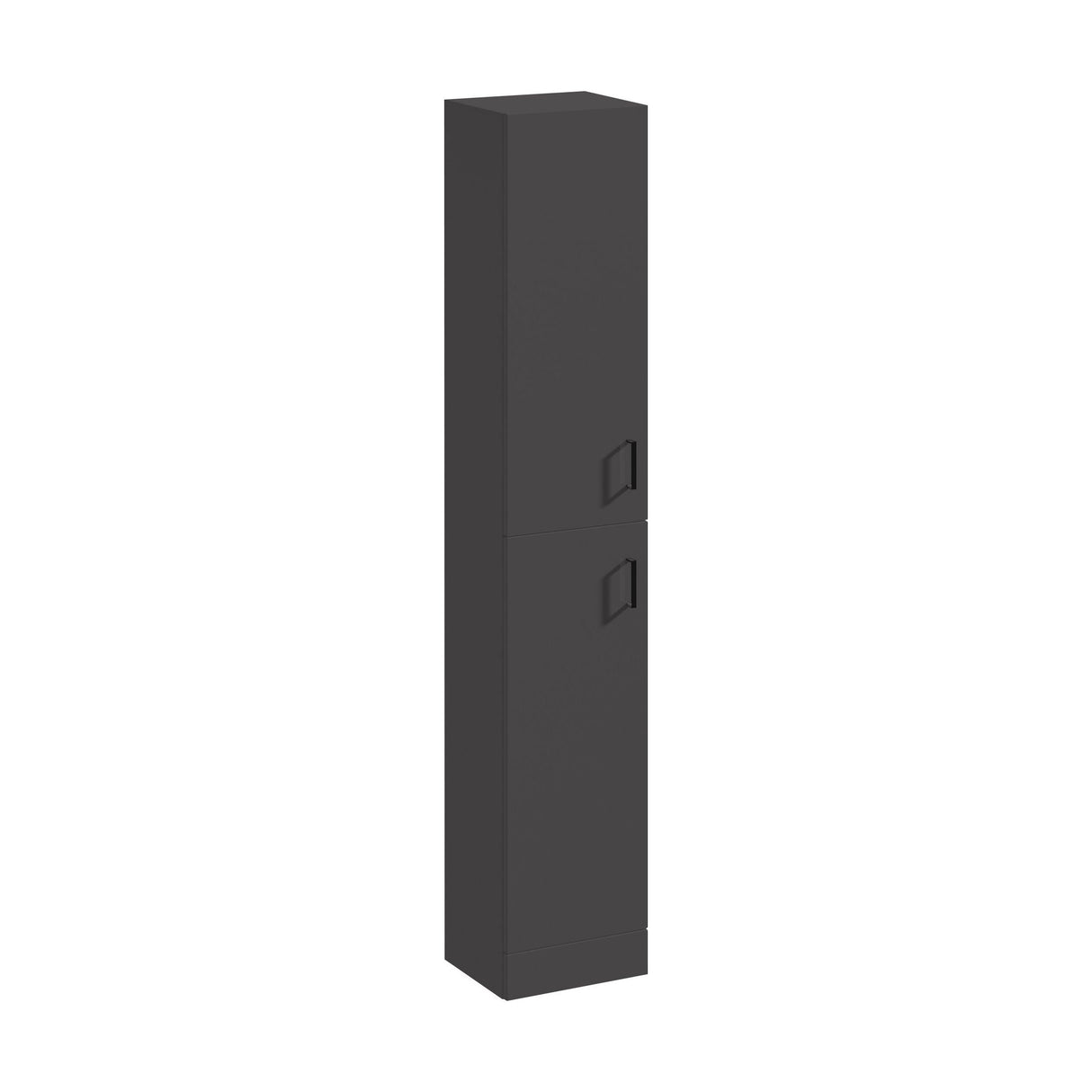[BFOR1461] Hamstall Modern Bathroom Tall 2-Door Storage Unit – 350 x 300mm, Dark Grey - Cutout