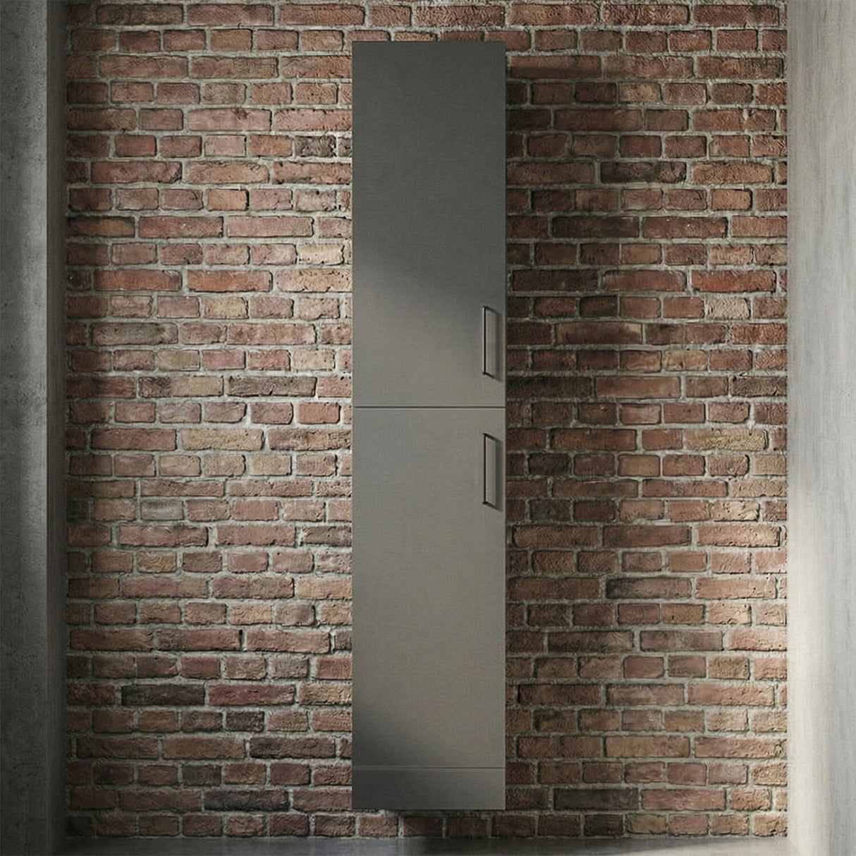 [BFOR1461] Hamstall Modern Bathroom Tall 2-Door Storage Unit – 350 x 300mm, Dark Grey - Silo