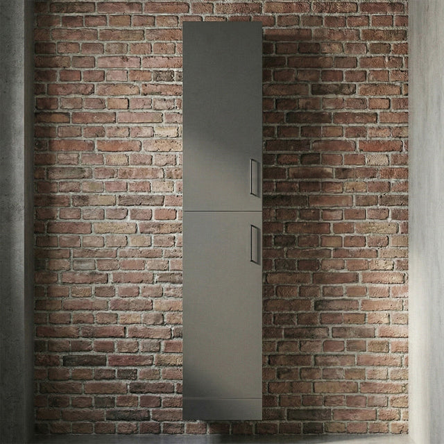 [BFOR1461] Hamstall Modern Bathroom Tall 2-Door Storage Unit – 350 x 300mm, Dark Grey - Silo