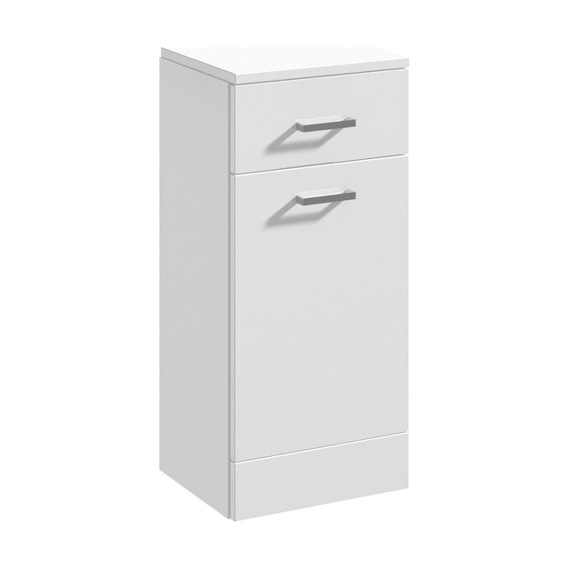 [BFOR153] Slimline Floor Standing Laundry Basket - 350mm - Gloss White - Cutout