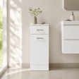 [BFOR153] Hamstall Floor Standing Bathroom Laundry Basket, 350mm, Gloss White, Choice of Size - Silo