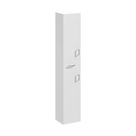 [BFOR163] Slimline Floor Standing Bathroom Tall Unit - 350mm - Gloss White - Cutout