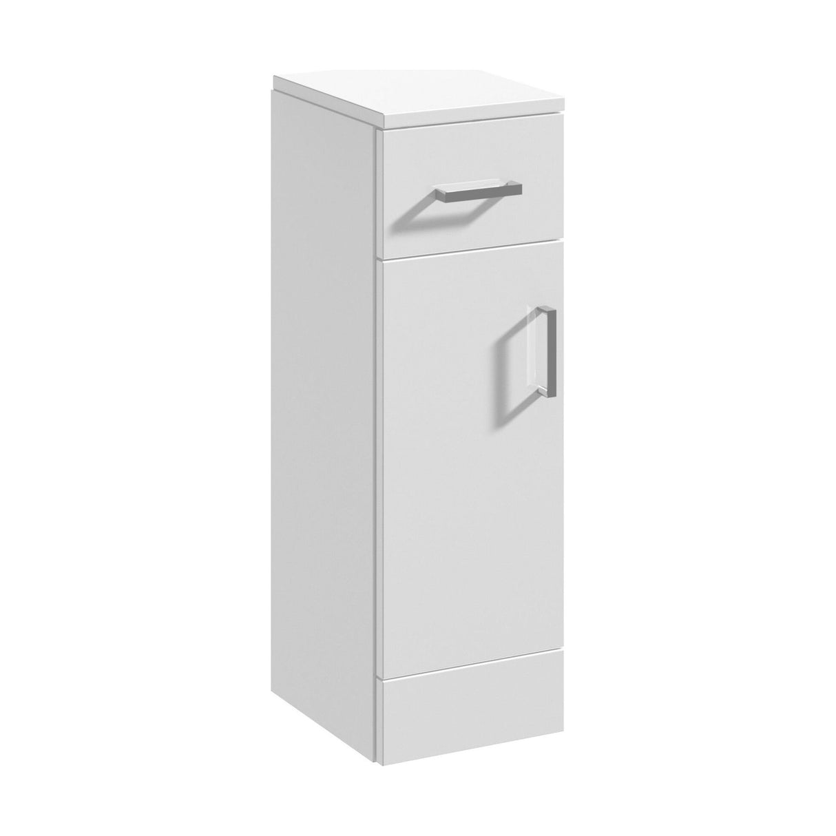 [BFOR171] Slimline Floor Standing Bathroom Cupboard - 250mm - Gloss White - Cutout