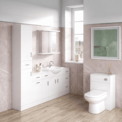 [BFOR172] Hamstall Floor Standing Bathroom Cupboard, 250mm, Gloss White, Choice of Size