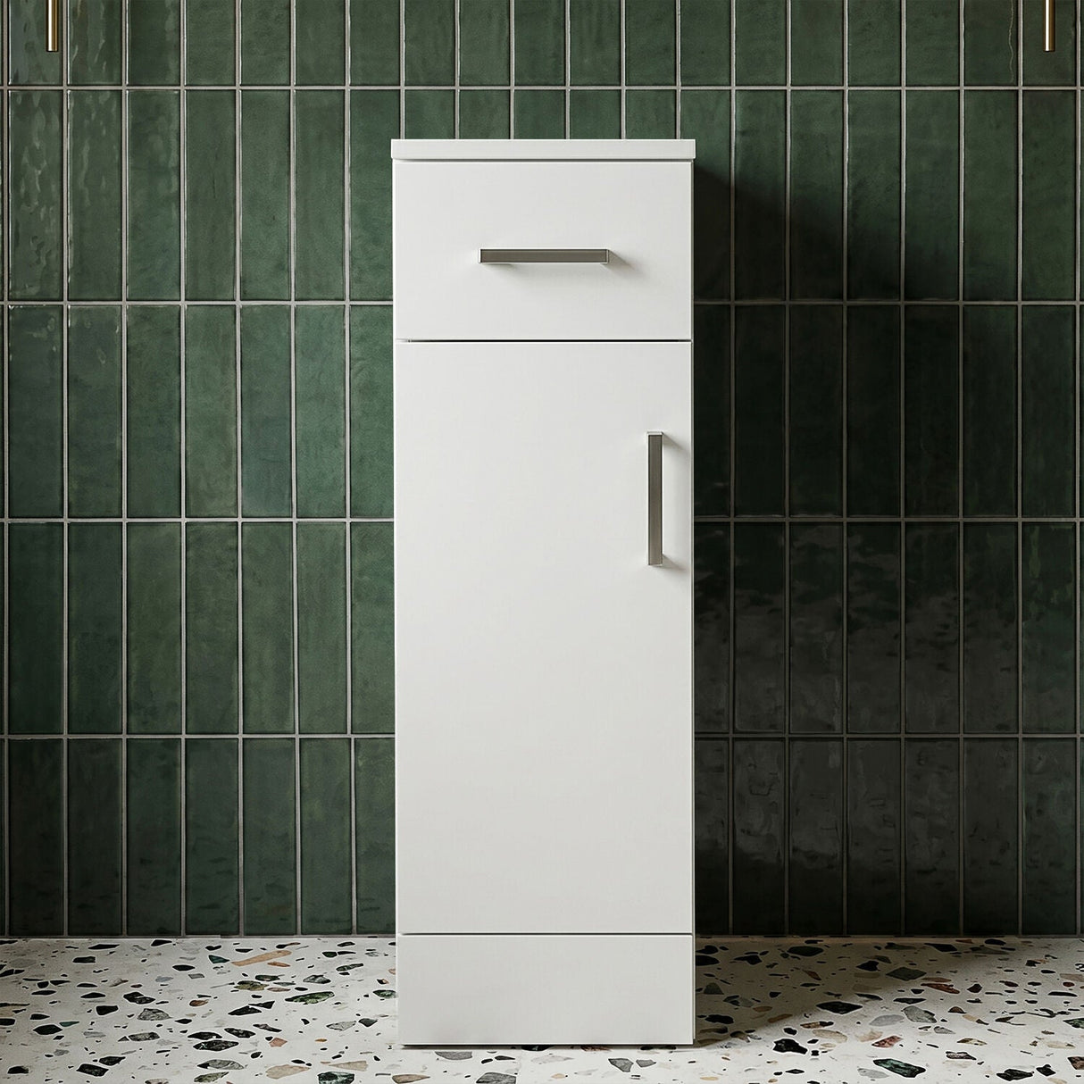 [BFOR172] Hamstall Floor Standing Bathroom Cupboard, 250mm, Gloss White, Choice of Size - Silo