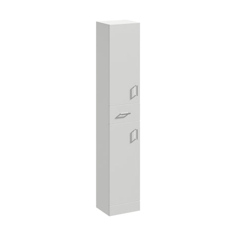 [BFOR464] Orbit Square Tall Floor Standing Bathroom Cabinet Gloss Grey Mist - 350mm - Balterley - Cutout