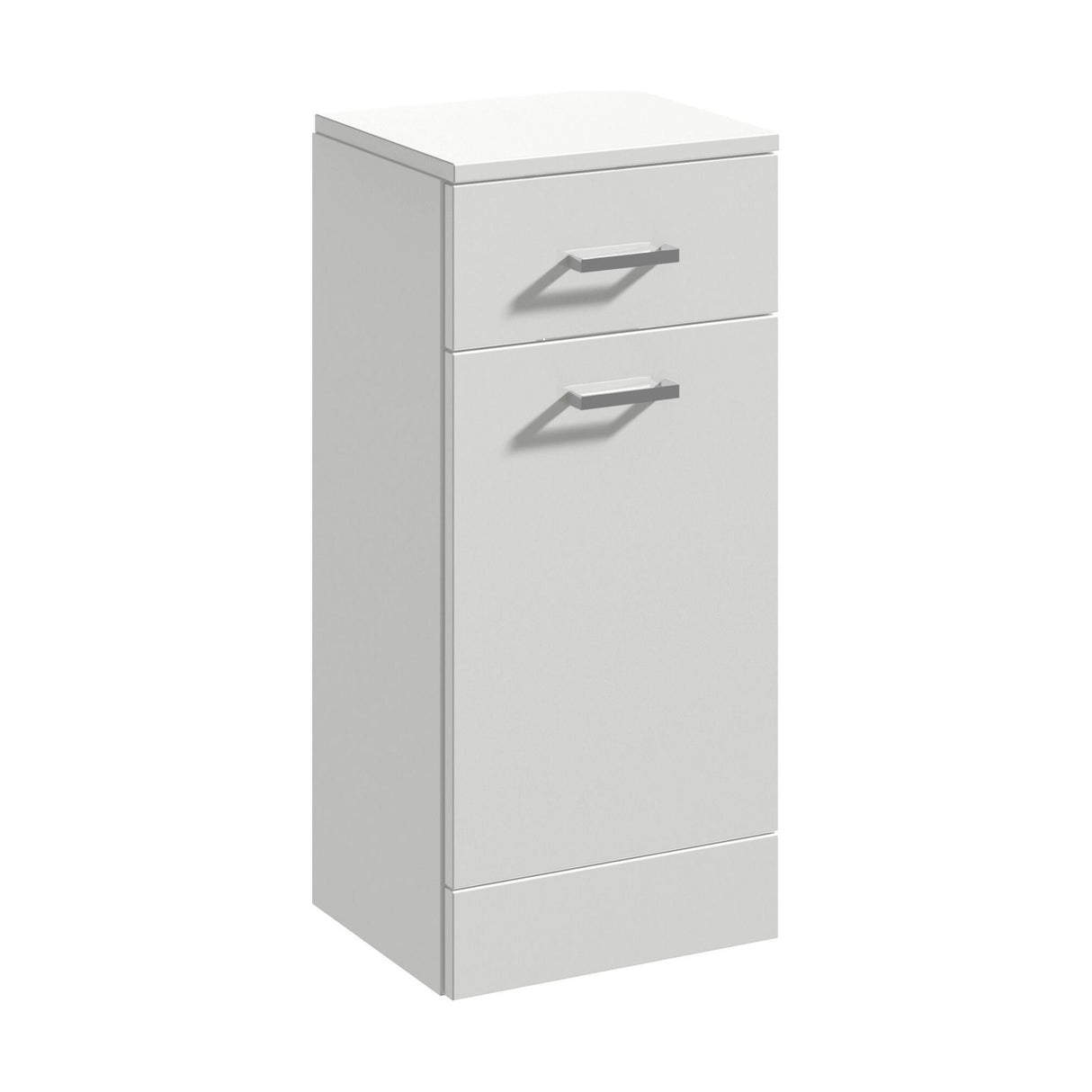 [BFOR472] Orbit Floor Standing Bathroom Square 1 Door 1 Drawer Cupboard - Gloss Grey Mist - 250mm - Balterley - Cutout