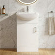 [BFORM450] 1 Door Vanity Basin Unit with Square Basin - 450mm - Gloss White - Silo