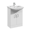 [BFORM550] 2 Door Vanity Basin Unit with Square Basin - 550mm - Gloss White - Cutout