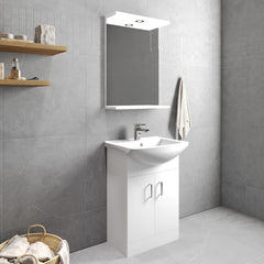 [BFORM550] Hamstall Contemporary Floor Standing Vanity Basin Unit with Square Basin, Gloss White, Choice of Size