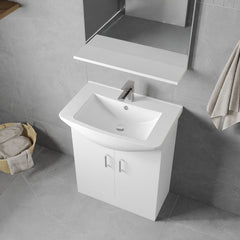 [BFORM650] Hamstall Contemporary Floor Standing Vanity Basin Unit with Square Basin, Gloss White, Choice of Size