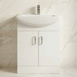 [BFORM650] 650mm - Gloss White - Floor Standing 2 Door Vanity Basin Unit with Square Basin - Silo