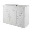 [BFORW1000M] Balterley 1000mm 3 Door 2 Drawer Gloss White Floor Standing Cabinet With Basin - Cutout