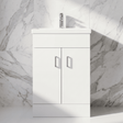 [BFORW500M] Charnes Contemporary Minimalist Floor Standing Vanity Basin Unit, Gloss White, Choice of Size and Basin Option - Silo