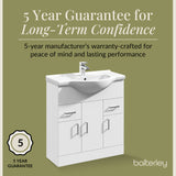 Contemporary Floor Standing Vanity Unit with Round Ceramic Basin – Gloss White, Choice of Doors, Drawers & Sizes