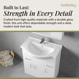 Contemporary Floor Standing Vanity Unit with Round Ceramic Basin – Gloss White, Choice of Doors, Drawers & Sizes