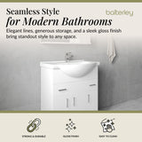 Contemporary Floor Standing Vanity Unit with Round Ceramic Basin – Gloss White, Choice of Doors, Drawers & Sizes