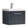 [BFPF1491A] Belvide Partial Fluted 1 Drawer Wall Hung Vanity Unit with Mid-Edge 1 Tap Hole Ceramic Basin - Cutout