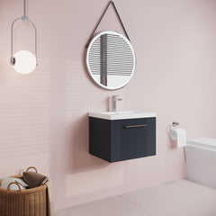 [BFPF1491A] Belvide Partial Fluted 1 Drawer Wall Hung Vanity Unit with Mid-Edge 1 Tap Hole Ceramic Basin - Lifestyle 3