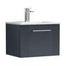 [BFPF1491B] Belvide Retro Partial Fluted 1 Drawer Wall Hung Vanity Basin Unit with Minimalist Basin, Choice of Size and Colour - Cutout