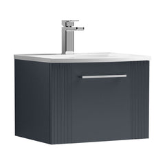 [BFPF1491G] Belvide Retro Partial Fluted 1 Drawer Wall Hung Vanity Basin Unit with Curved Basin, Choice of Size and Colour - Cutout