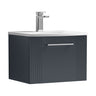 [BFPF1491G] Belvide Retro Partial Fluted 1 Drawer Wall Hung Vanity Basin Unit with Curved Basin, Choice of Size and Colour - Cutout