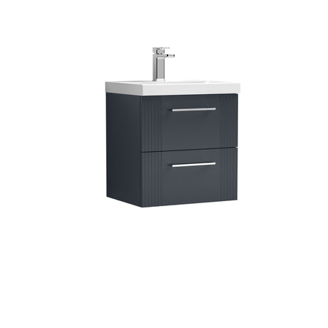 [BFPF1492D] Belvide Retro Partial Fluted 2 Drawer Wall Hung Vanity Basin Unit with Thin-Edge Basin, Choice of Size and Colour - Cutout