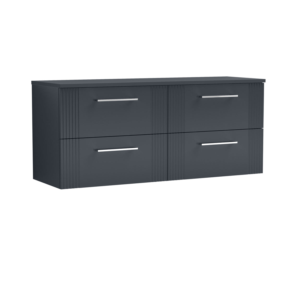[BFPF1493W2] Belvide Retro Partial Fluted 2 Drawer Wall Hung Vanity Unit with Colour Coordinating Worktop, Choice of Colour - Cutout