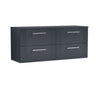 [BFPF1493W2] Belvide Retro Partial Fluted 2 Drawer Wall Hung Vanity Unit with Colour Coordinating Worktop, Choice of Colour - Cutout