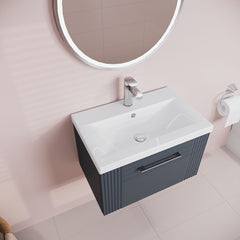 [BFPF1494A] Belvide Partial Fluted 1 Drawer Wall Hung Vanity Unit with Mid-Edge 1 Tap Hole Ceramic Basin - Lifestyle 2
