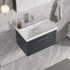 [BFPF1494D] Belvide Retro Partial Fluted 1 Drawer Wall Hung Vanity Basin Unit with Thin-Edge Basin, Choice of Size and Colour - Lifestyle 2