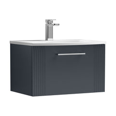 [BFPF1494G] Belvide Retro Partial Fluted 1 Drawer Wall Hung Vanity Basin Unit with Curved Basin, Choice of Size and Colour - Cutout
