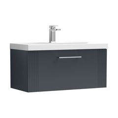 [BFPF1496A] Belvide Partial Fluted 1 Drawer Wall Hung Vanity Unit with Mid-Edge 1 Tap Hole Ceramic Basin - Cutout