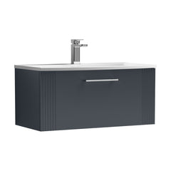 [BFPF1496G] Belvide Retro Partial Fluted 1 Drawer Wall Hung Vanity Basin Unit with Curved Basin, Choice of Size and Colour - Cutout